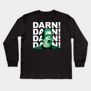 Herman Munster Darn! Darn! Darn! Darn! Kids Long Sleeve T-Shirt